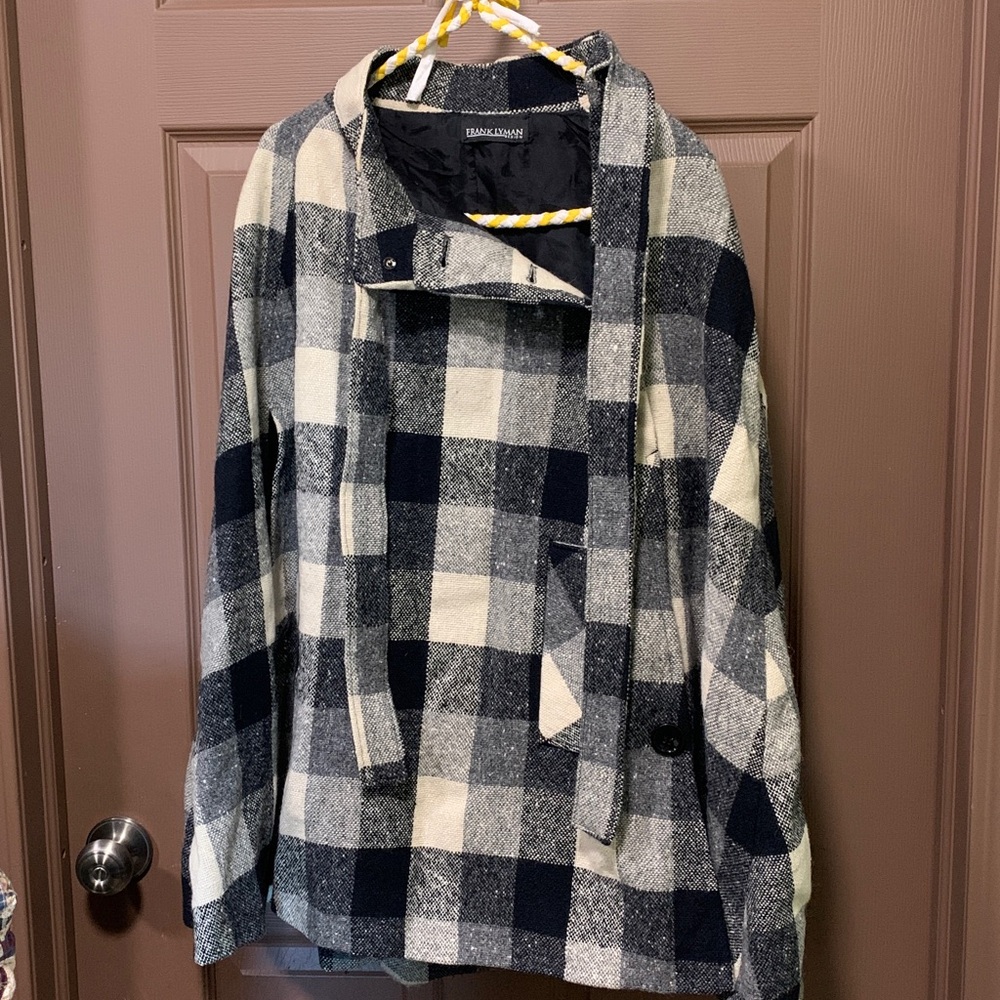 Vintage Frank Lyman x Hourihan Pure New Wool Checkered Poncho- Made in Ireland
